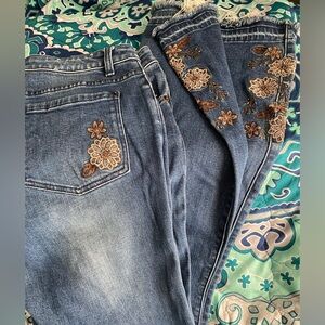 Idyllwind size 14 womens embroidered flare jeans